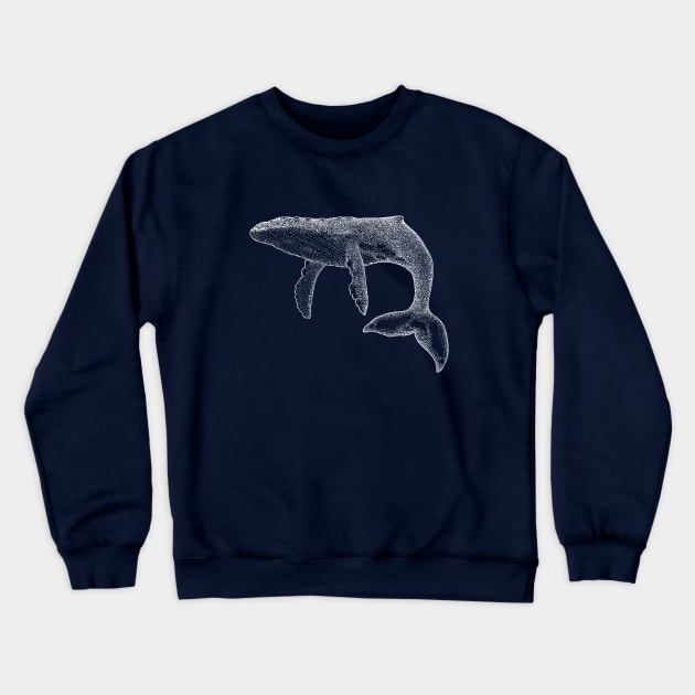 Ghost Whale - spooky, chalkboard style, sea animals Crewneck Sweatshirt by Inspirational Koi Fish